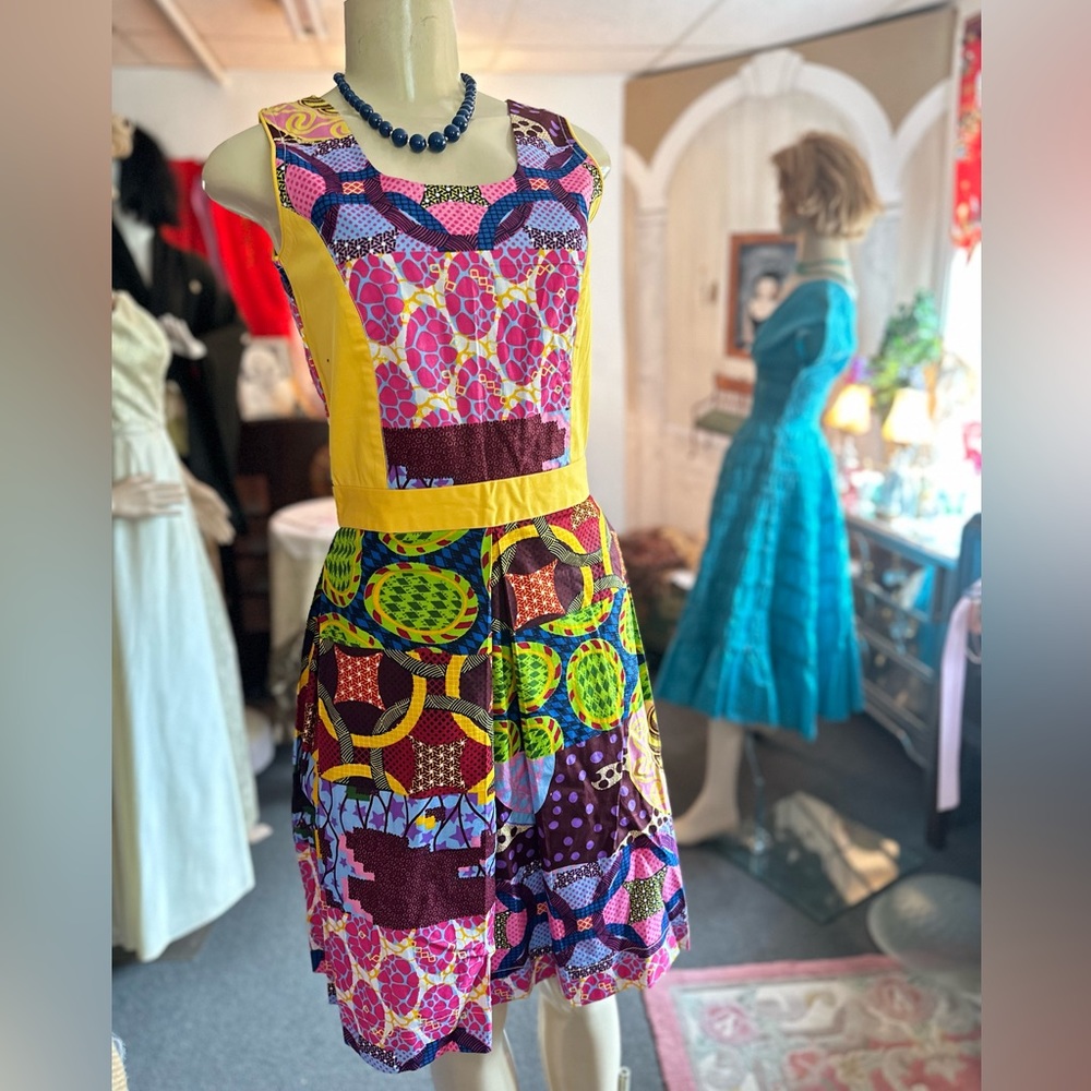 African Wax Block Print Dress